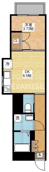 アトラスコート(1DK/5階)の間取り写真
