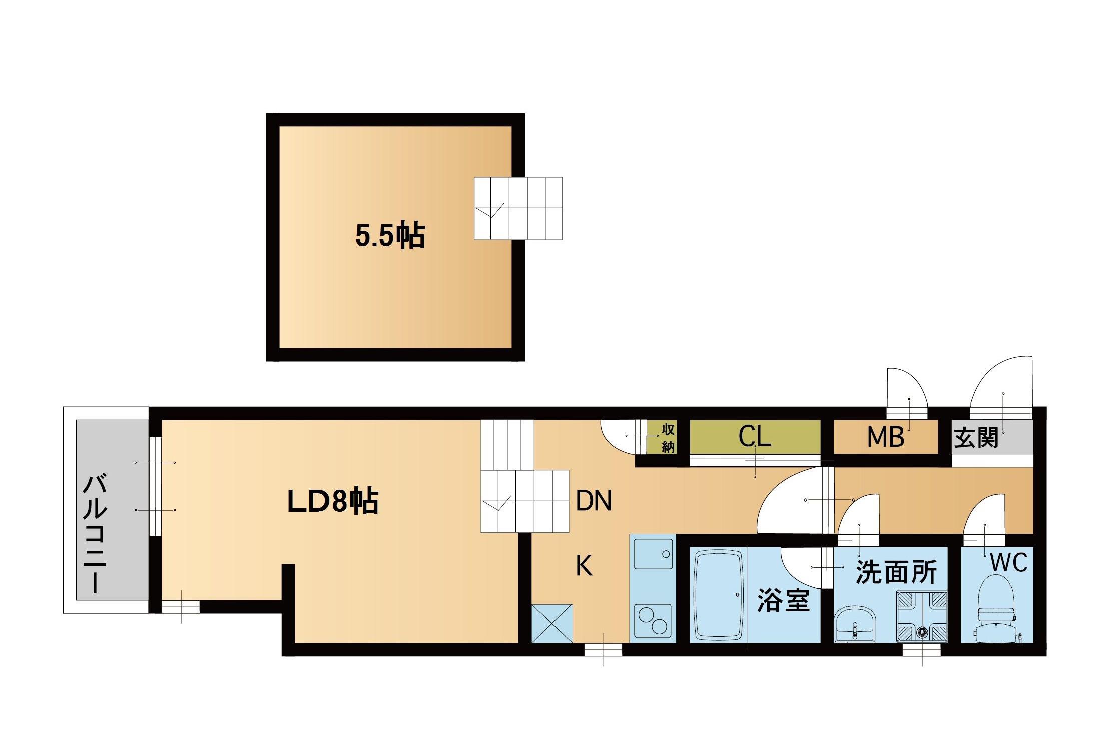 リアンアーブル博多駅東(1SLDK/3階)の間取り写真