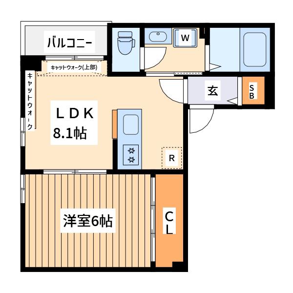 メゾン ド シャトン(1LDK/3階)の間取り写真