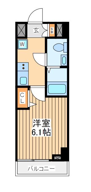ラフィスタ川崎3(1K/6階)の間取り写真