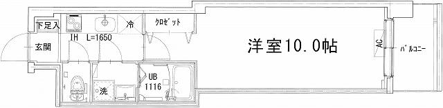 KAN-NON-DO(1K/3階)の間取り写真