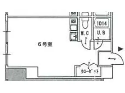 リバープラザ(ワンルーム/2階)の間取り写真