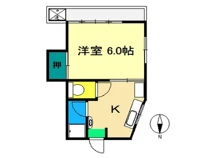 二神ハイツ(1K/1階)の間取り写真