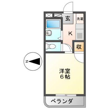 サンマンション大曽根(1K/3階)の間取り写真