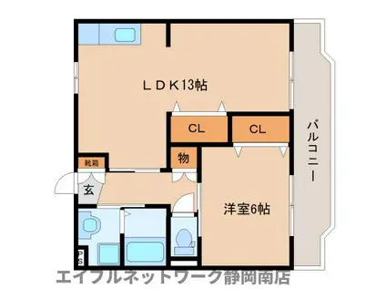 エクレール・ユウ(1LDK/1階)の間取り写真