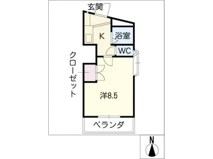 富士レイホービル第3(1K/3階)の間取り写真