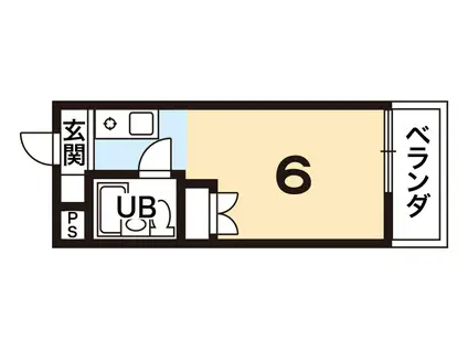 富小路荘(ワンルーム/3階)の間取り写真