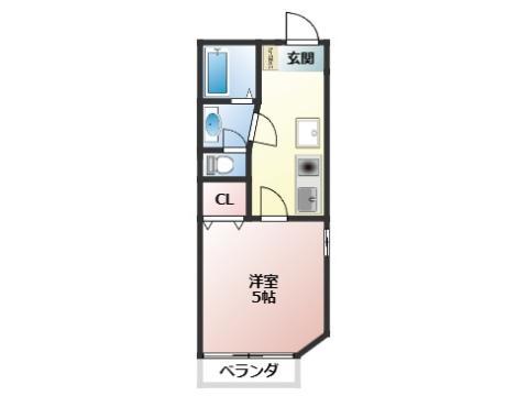 築地アパート(1K/2階)の間取り写真