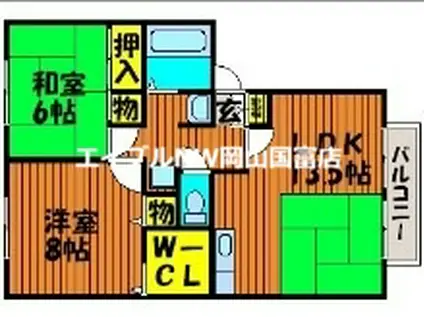 フロリアーデ梅島A(2LDK/2階)の間取り写真