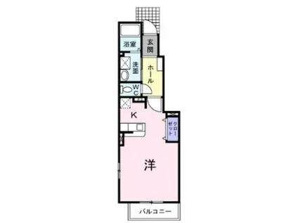 フォレストコート明神II(ワンルーム/1階)の間取り写真