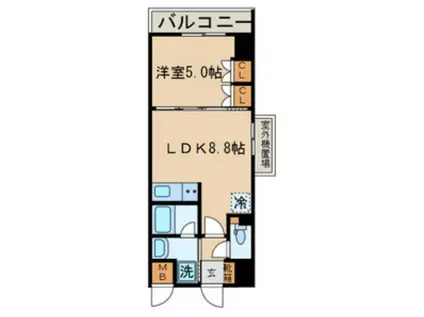笹塚KYハイツ(1LDK/6階)の間取り写真