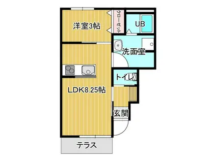 コート・ダカール中津(1LDK/1階)の間取り写真