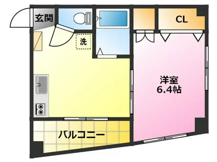 マンションKAMATA NO8(1K/4階)の間取り写真