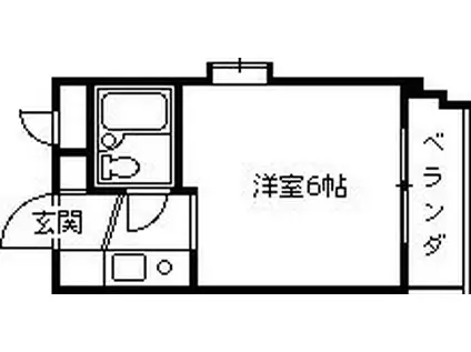 カサデルソル甲子園(ワンルーム/2階)の間取り写真