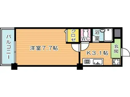 FAIREBRILLER黒崎(1K/3階)の間取り写真