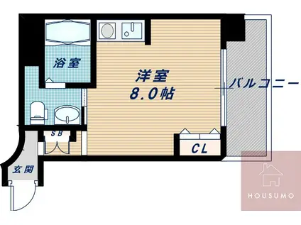 ミールズ新大阪(ワンルーム/9階)の間取り写真