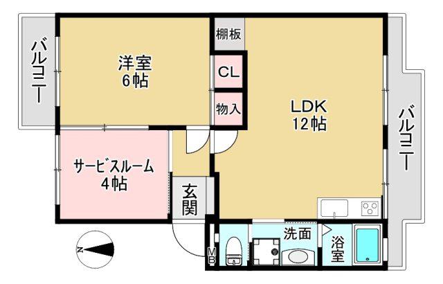アイマンション(1SLDK/3階)の間取り写真