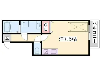 レナジア姫路ビル(ワンルーム/3階)の間取り写真