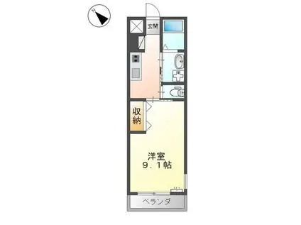 水島臨海鉄道 弥生駅 徒歩18分 2階建 築7年(1K/2階)の間取り写真