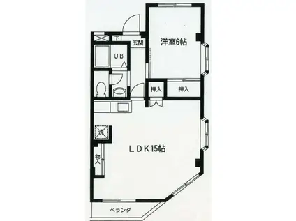 榎本マンション(1LDK/2階)の間取り写真