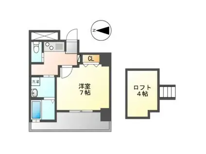 エステムコート名古屋・栄デュアルレジェンド(1K/2階)の間取り写真