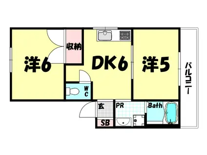 俊成マンション(2DK/3階)の間取り写真
