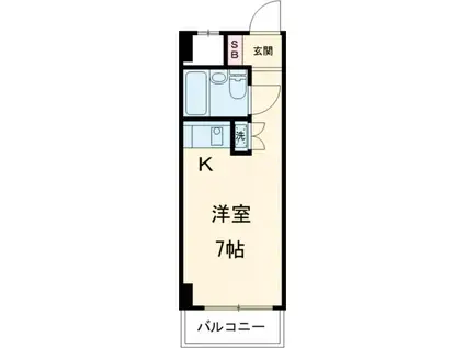 ユーレジデンス喜多見(ワンルーム/3階)の間取り写真