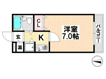 サン・みすず(1K/1階)の間取り写真