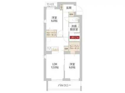 CAMPAGNA 豊田(2LDK/1階)の間取り写真