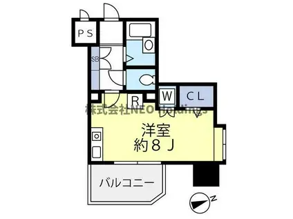 グランヴァン大井町(ワンルーム/9階)の間取り写真