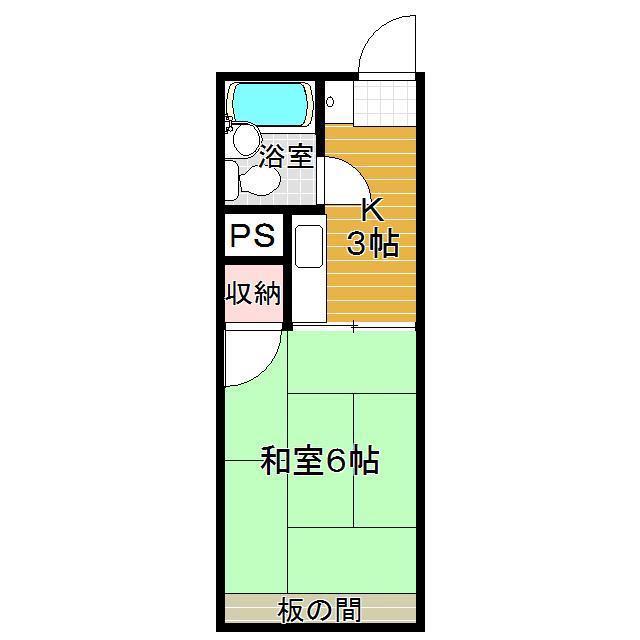 チュリス村上(1K/1階)の間取り写真