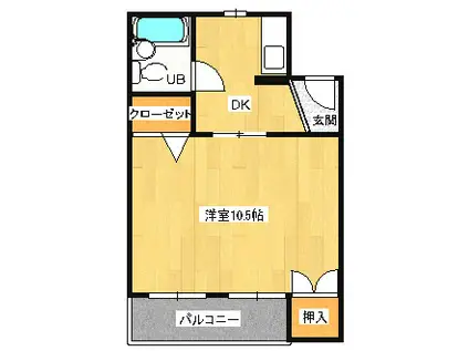 丸カントリーコーポ(1DK/1階)の間取り写真