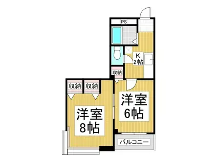 レジデンス923長地(2K/4階)の間取り写真