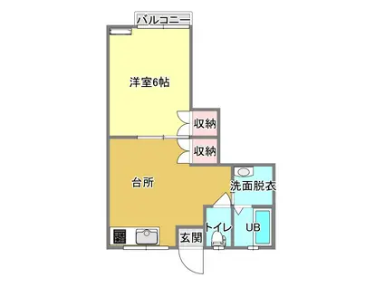 パートナー163(1DK/1階)の間取り写真
