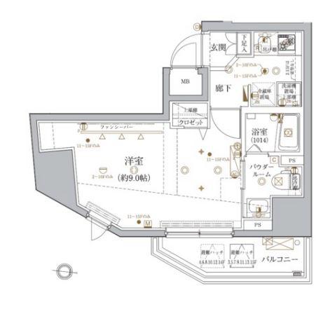 クレイシア文京春日 CRACIA BUNKYO-KASUGA(1K/5階)の間取り写真