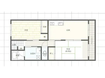 パームコート東山(2LDK/4階)の間取り写真