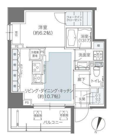 メゾンカルム本郷(1LDK/11階)の間取り写真