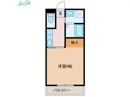 フレンドリー幌馬車(1K/1階)の間取り写真