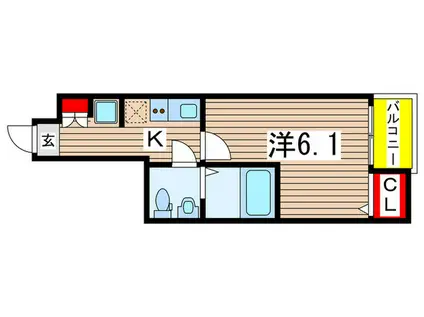 HACHEZ千葉(1K/3階)の間取り写真