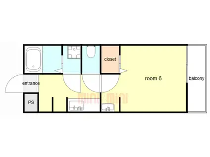 ルストーレ西宮北口2号棟(1K/2階)の間取り写真