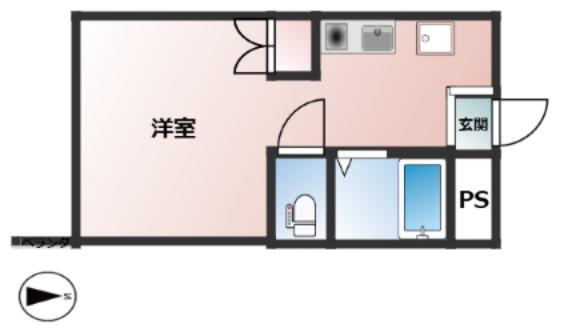 姫西ハイツ(ワンルーム/3階)の間取り写真