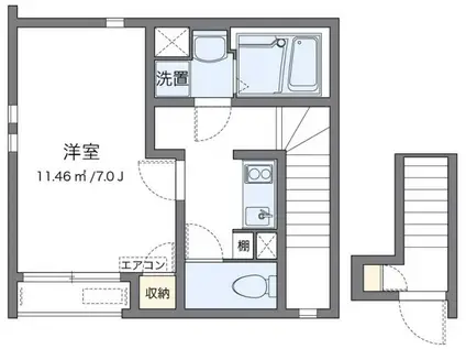 クレイノセゾン コーボー(1K/1階)の間取り写真