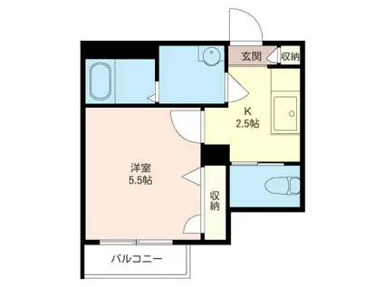 シャーメゾン竹(1K/3階)の間取り写真