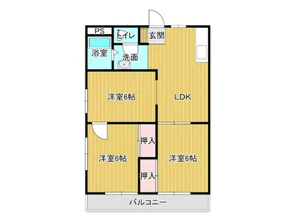 ゆうきマンション(2LDK/2階)の間取り写真