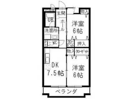 LIMPIAネオライフ(2DK/3階)の間取り写真