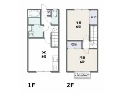 アピネス(2LDK/1階)の間取り写真