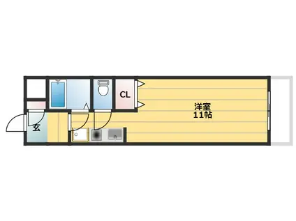 ロワールタケウチ(ワンルーム/1階)の間取り写真