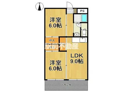 サンハイツ徳渕(2LDK/1階)の間取り写真