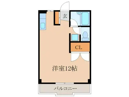 ハイムカンポス(ワンルーム/1階)の間取り写真