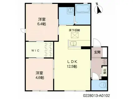 シャーメゾン宮永A棟(2LDK/1階)の間取り写真